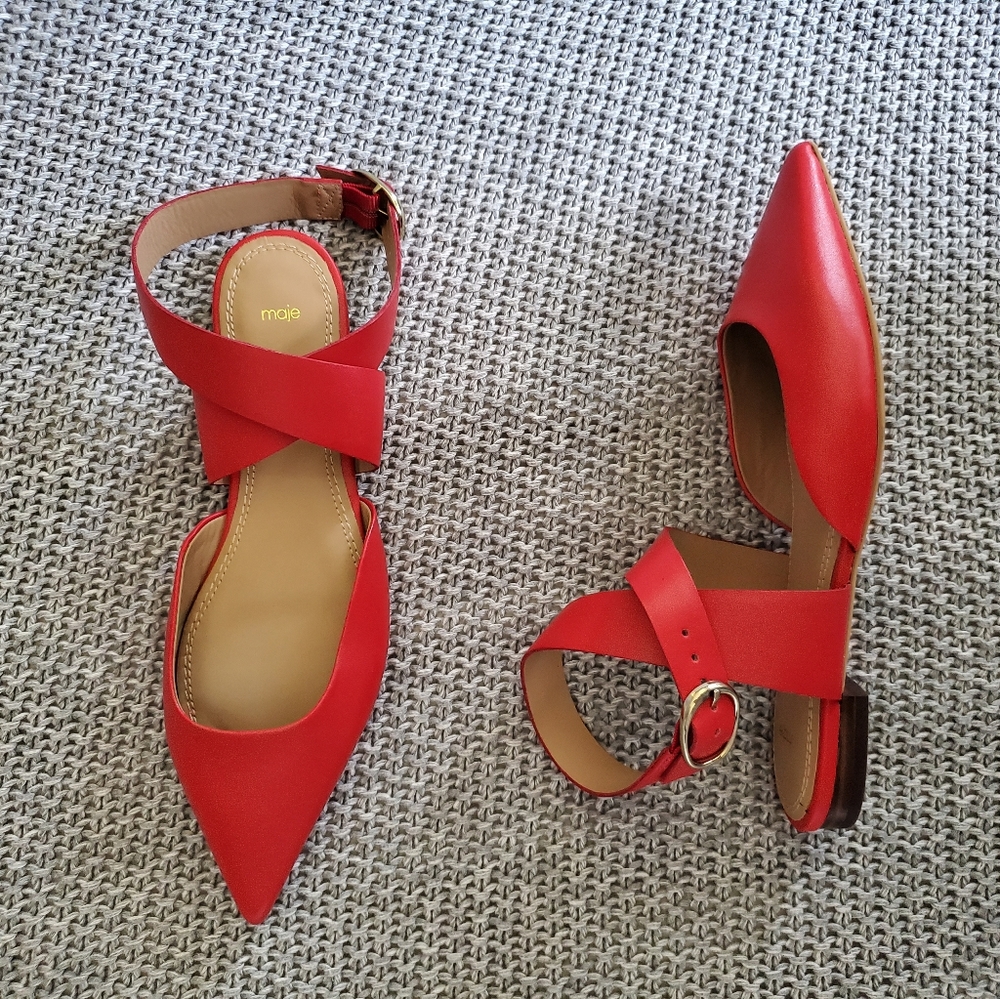 New MAJE Fimea Leather Sandals